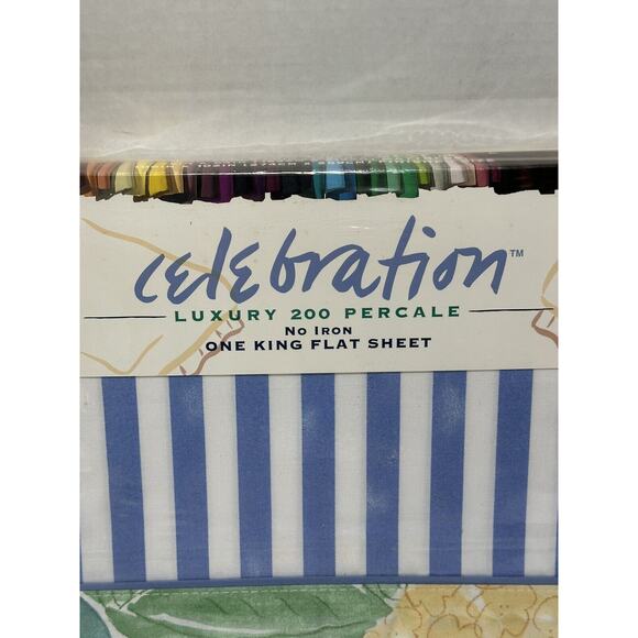 Mervyn’s Celebration Luxury 200 Percale No Iron King Size Flat Sheet Vintage - Picture 6 of 6